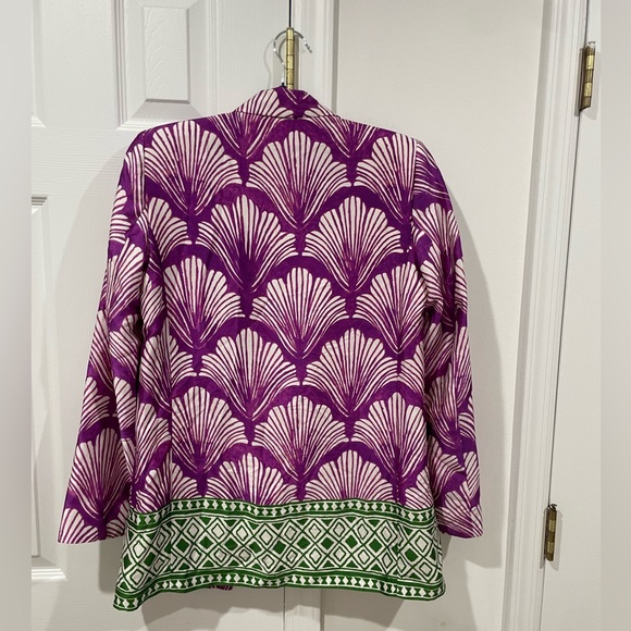 Zara Satin Effect Printed Blazer Purple Multicolor Blogger’s Favorite Size Small - Picture 13 of 16